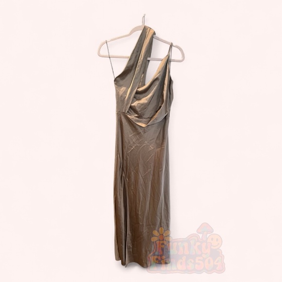 Significant Other Alessia Dress NWT Latte Satin One Shoulder Evening Gown Size 4 - Picture 4 of 11